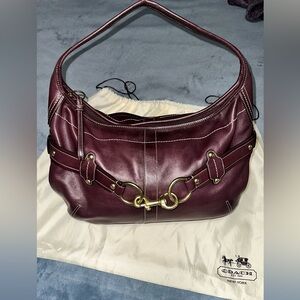 Y2K Coach Deep Burgundy Leather Shoulder Bag
